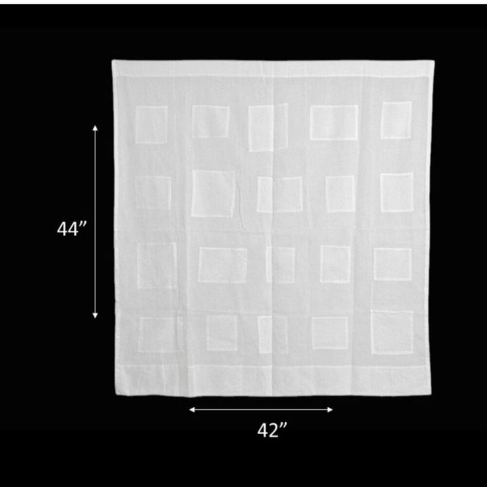 POTTERY BARN VTG White Cotton 20 Pocket Window Curtain Panel Semi-Sheer